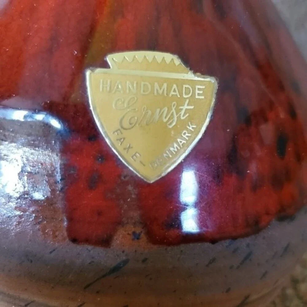 VTG Danish Modern Vase ERNST KERAMIK of Faxe Denmark / Art Pottery